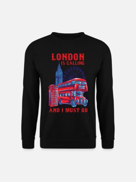 London, das Hemdreise-Weinlese England nennt - Unisex Pullover - Schwarz