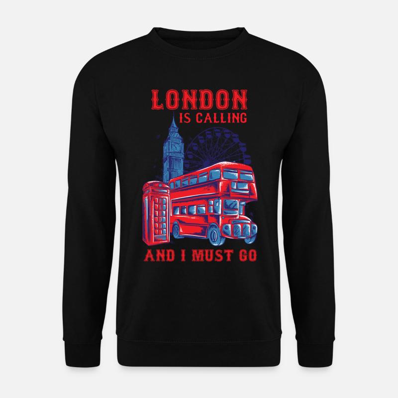 London, das Hemdreise-Weinlese England nennt - Unisex Pullover - Schwarz