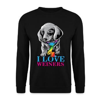 Ich liebe weinigs Stolz LGBTQ März Homosexuell LGBTQ Shirt - Unisex Pullover - Schwarz - Vorne - Alina (178cm) & Michal (187cm)