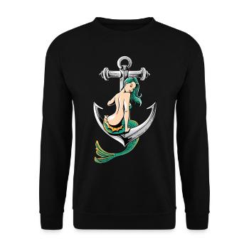 Sirem école ancre marin fille pirate t shirt - Sweat-shirt Unisexe - noir - Devant - Alina (178cm) & Michal (187cm)