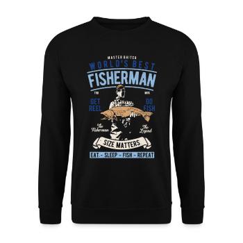Cadeau de pêcheur à la ligne pour les hommes pêchant des dictons drôles - Sweat-shirt Unisexe - noir - Devant - Alina (178cm) & Michal (187cm)