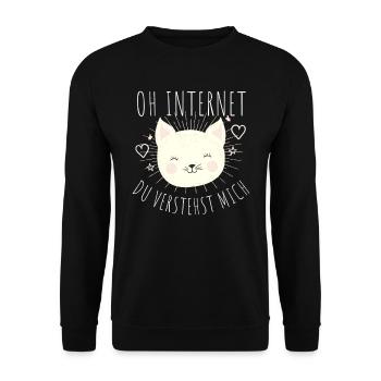 Oh Internet Du Verstehst Mich - Unisex Pullover - Schwarz - Vorne - Alina (178cm) & Michal (187cm)