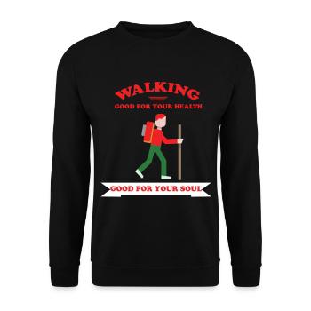 Hiking - Walking - Unisex Sweatshirt - black - Front - Alina (178cm) & Michal (187cm)