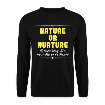 Drôle Ce n'est pas ma faute Joke Tee Design Nature ou - Sweat-shirt Unisexe - noir - Devant - Alina (178cm) & Michal (187cm)