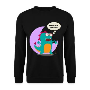 Where is my Denture Doodle Art - Unisex Sweatshirt - black - Front - Alina (178cm) & Michal (187cm)