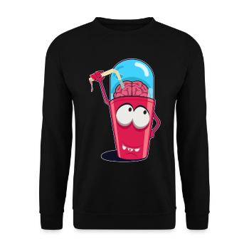 Brain Shake Doodle Art - Unisex Sweatshirt - black - Front - Alina (178cm) & Michal (187cm)