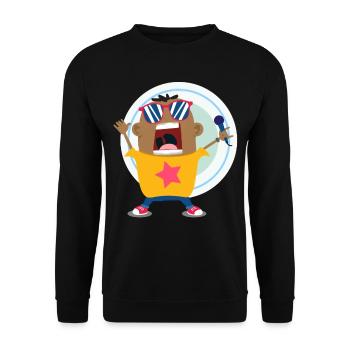Singer Superstar Doodle Art - Unisex Sweatshirt - black - Front - Alina (178cm) & Michal (187cm)