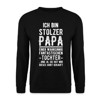 papa fier fille fantastique cadeau père - Sweat-shirt Unisexe - noir - Devant - Alina (178cm) & Michal (187cm)
