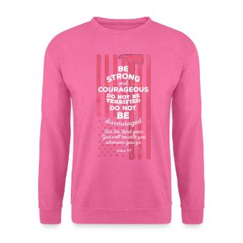 Dünne rote Linie Feuerwehrmann Bibel Vers Christian - Unisex Pullover - Pink - Vorne