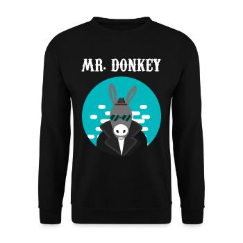 Donkey Mr. Donkey Cooler Donkey Pimp Donkey Donkey - Unisex Sweatshirt - black - Front - Alina (178cm) & Michal (187cm)