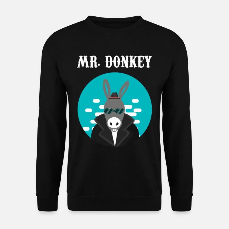 Esel Mr. Donkey Cooler Esel Pimp esel - Unisex Pullover - Schwarz