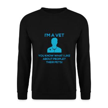 Tierarzt - Unisex Pullover - Schwarz - Vorne - Alina (178cm) & Michal (187cm)