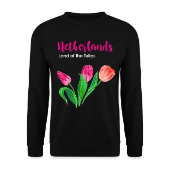 Pays-Bas Holland Tulipes - Sweat-shirt Unisexe - noir - Devant - Alina (178cm) & Michal (187cm)