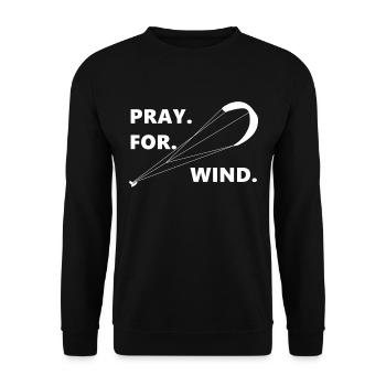 Pray For Wind Kitesurfing Kiteboarding - Unisex Sweatshirt - black - Front - Alina (178cm) & Michal (187cm)