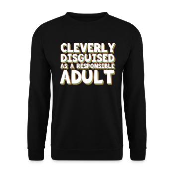 Funny Disguise Tshirt Design CLEVERLY DISGUISED - Unisex Sweatshirt - black - Front - Alina (178cm) & Michal (187cm)