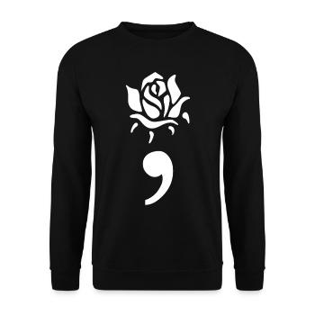 Projet Suicide Dépression Dépression Point-virgule Rose - Sweat-shirt Unisexe - noir - Devant - Alina (178cm) & Michal (187cm)