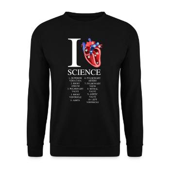 Ich Herz Wissenschaft Kardiologie Anatomie Ärzte - Unisex Pullover - Schwarz - Vorne - Alina (178cm) & Michal (187cm)