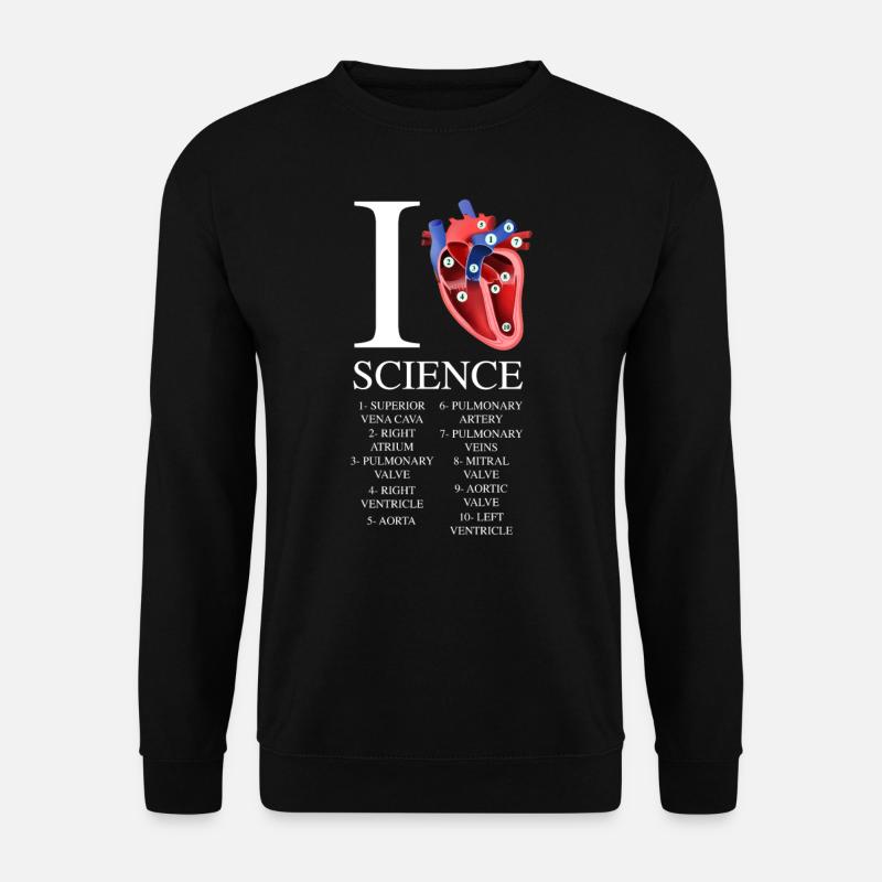 Ich Herz Wissenschaft Kardiologie Anatomie Ärzte - Unisex Pullover - Schwarz