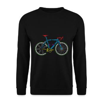 Anatomie du vélo pour les amateurs de vélo et de cyclisme - Sweat-shirt Unisexe - noir - Devant - Alina (178cm) & Michal (187cm)