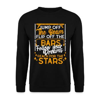 Tumbling gymnastics apparel shirt gift idea - Sweat-shirt Unisexe - noir - Devant - Alina (178cm) & Michal (187cm)
