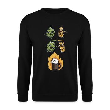 Houblon et fusion de blé à la bière - Sweat-shirt Unisexe - noir - Devant - Alina (178cm) & Michal (187cm)