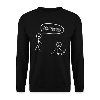 Fantastische & trendige T-Shirt Designs Ziehen Sie sich - Unisex Pullover - Schwarz - Vorne - Alina (178cm) & Michal (187cm)