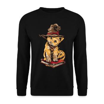 Halloween Kitten Adorable Kitty Cat Lover Shirt - Unisex Sweatshirt - black - Front - Alina (178cm) & Michal (187cm)