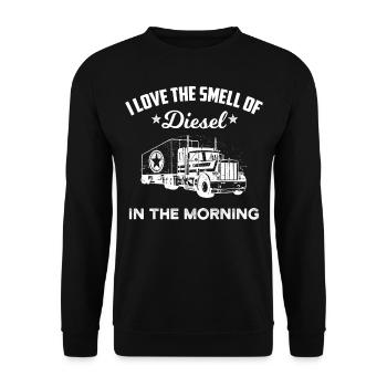 Smell of Diesel in the Morning Truck Truck Camions - Sweat-shirt Unisexe - noir - Devant - Alina (178cm) & Michal (187cm)