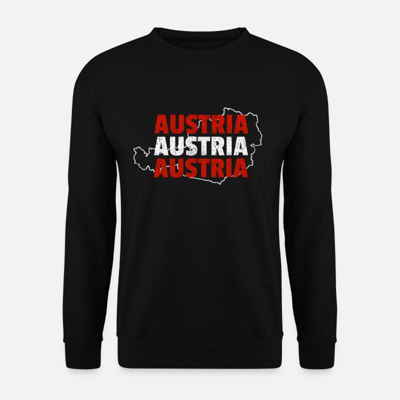 Österreich Flagge Heimat Patriot Geschenk Gebirge - Unisex Pullover - Schwarz