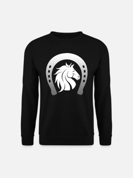 Glückspferd mit Huf - Unisex Pullover - Schwarz