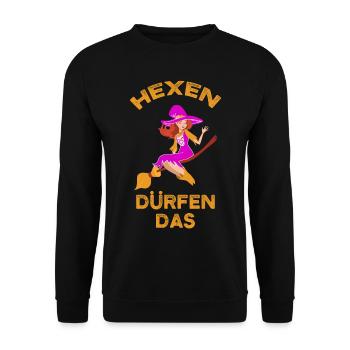Good Witch Halloween Witches May The Pink - Unisex Sweatshirt - black - Front - Alina (178cm) & Michal (187cm)