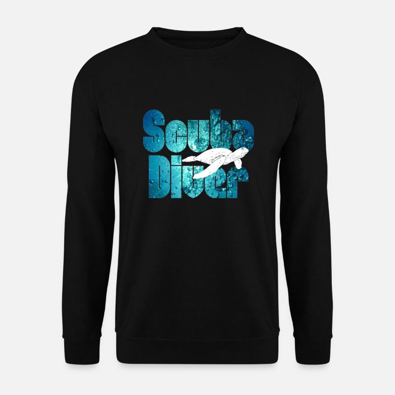 Scuba Diver - turtle - Unisex Sweatshirt - black