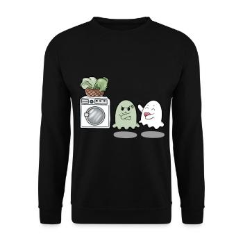 Ghost costume washing machine dirty lacquering - Unisex Sweatshirt - black - Front - Alina (178cm) & Michal (187cm)