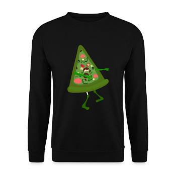 Zombie Pizza Eat Halloween - Unisex Sweatshirt - black - Front - Alina (178cm) & Michal (187cm)