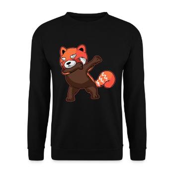 Funny Dabbing Red Panda Dab Dance Gift - Unisex Pullover - Schwarz - Vorne - Alina (178cm) & Michal (187cm)