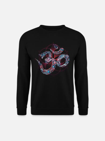 Spiritual Om Sign Psychedelic Pattern - Unisex Sweatshirt - black