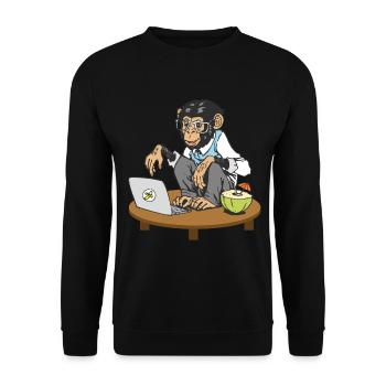 Progammers Monkey Code Monkey Coding Monkeys - Unisex Sweatshirt - black - Front - Alina (178cm) & Michal (187cm)