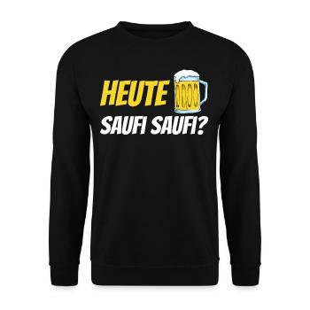 Saufen Heute Saufi Saufi Sauftour Bierkrug Alkohol - Unisex Pullover - Schwarz - Vorne - Alina (178cm) & Michal (187cm)