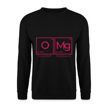 OMg - oxygen magnesium - Unisex Sweatshirt - black - Front - Alina (178cm) & Michal (187cm)