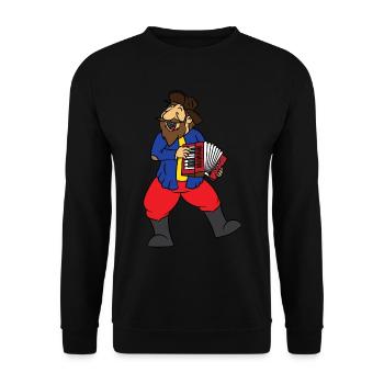 Accordéon Accordéoniste T Shirt Cadeau Vieil Homme avec - Sweat-shirt Unisexe - noir - Devant - Alina (178cm) & Michal (187cm)