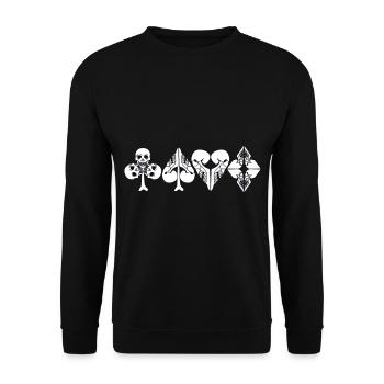 Croix spade cœur vérifier comme un crâne - Sweat-shirt Unisexe - noir - Devant - Alina (178cm) & Michal (187cm)