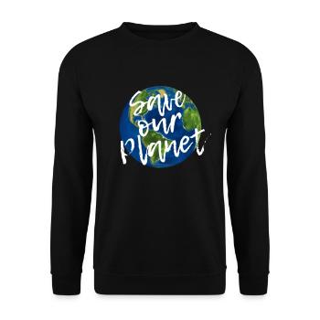 Sauver notre planète - Sweat-shirt Unisexe - noir - Devant - Alina (178cm) & Michal (187cm)