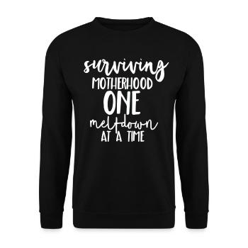 Mère maman respekt fatigué force humour cauchemar - Sweat-shirt Unisexe - noir - Devant - Alina (178cm) & Michal (187cm)