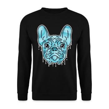 Bouledogue Français aquarelle Bouledogue Français - Sweat-shirt Unisexe - noir - Devant - Alina (178cm) & Michal (187cm)