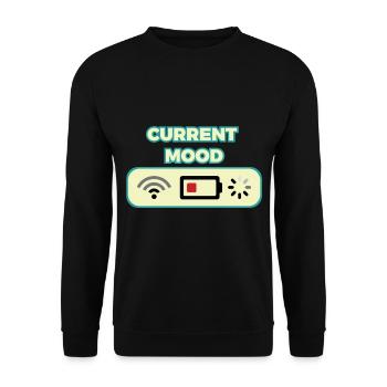 Awesome & Trendy T-Shirt Designs Aktuelle Stimmung - Unisex Pullover - Schwarz - Vorne - Alina (178cm) & Michal (187cm)