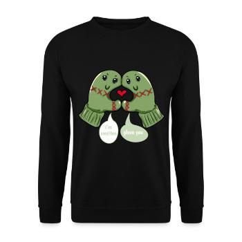 Glove Love Winter Winter Time Cheey - Unisex Sweatshirt - black - Front - Alina (178cm) & Michal (187cm)