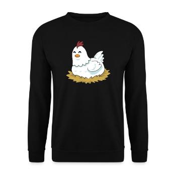Poulet poulet oeufs nid poulet titulaire poulailler - Sweat-shirt Unisexe - noir - Devant - Alina (178cm) & Michal (187cm)