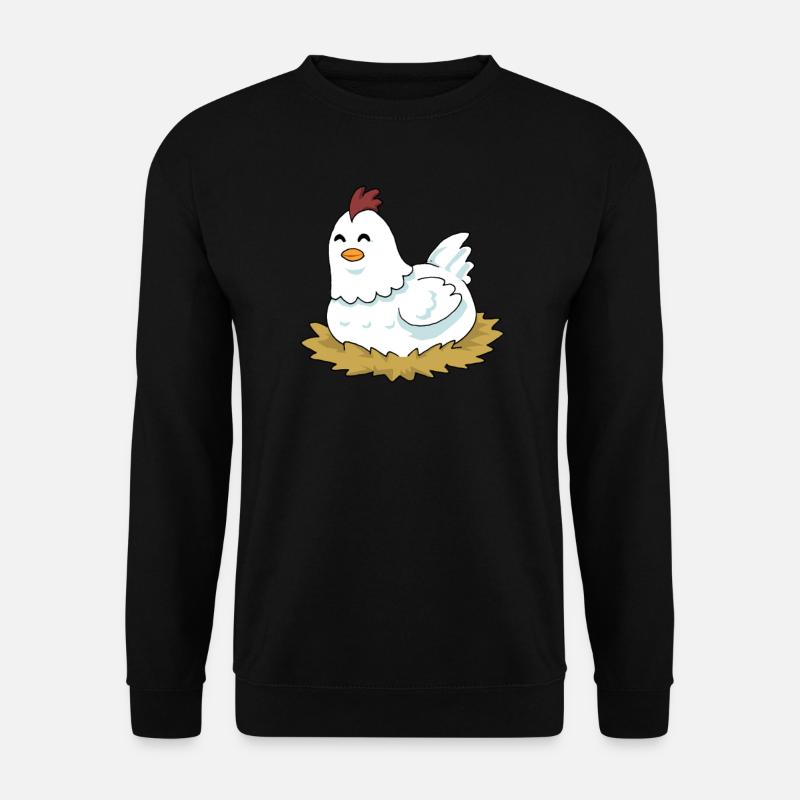 Huhn Hühnchen Eier Nest Hühnerhalter Hühnerstall - Unisex Pullover - Schwarz