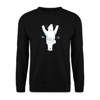 Polar Bear Bipolar Bear Happy Unhappy Arctic - Unisex Sweatshirt - black - Front - Alina (178cm) & Michal (187cm)