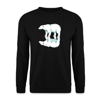 Polar Bear Bipolar Bear Happy Unhappy Arctic - Unisex Sweatshirt - black - Front - Alina (178cm) & Michal (187cm)